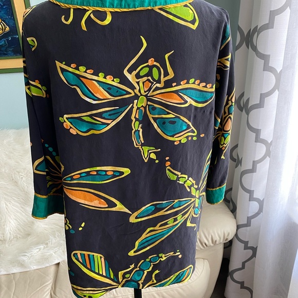 Vintage Bob Mackie wearable art dragonfly tunic, size small - Picture 9 of 12
